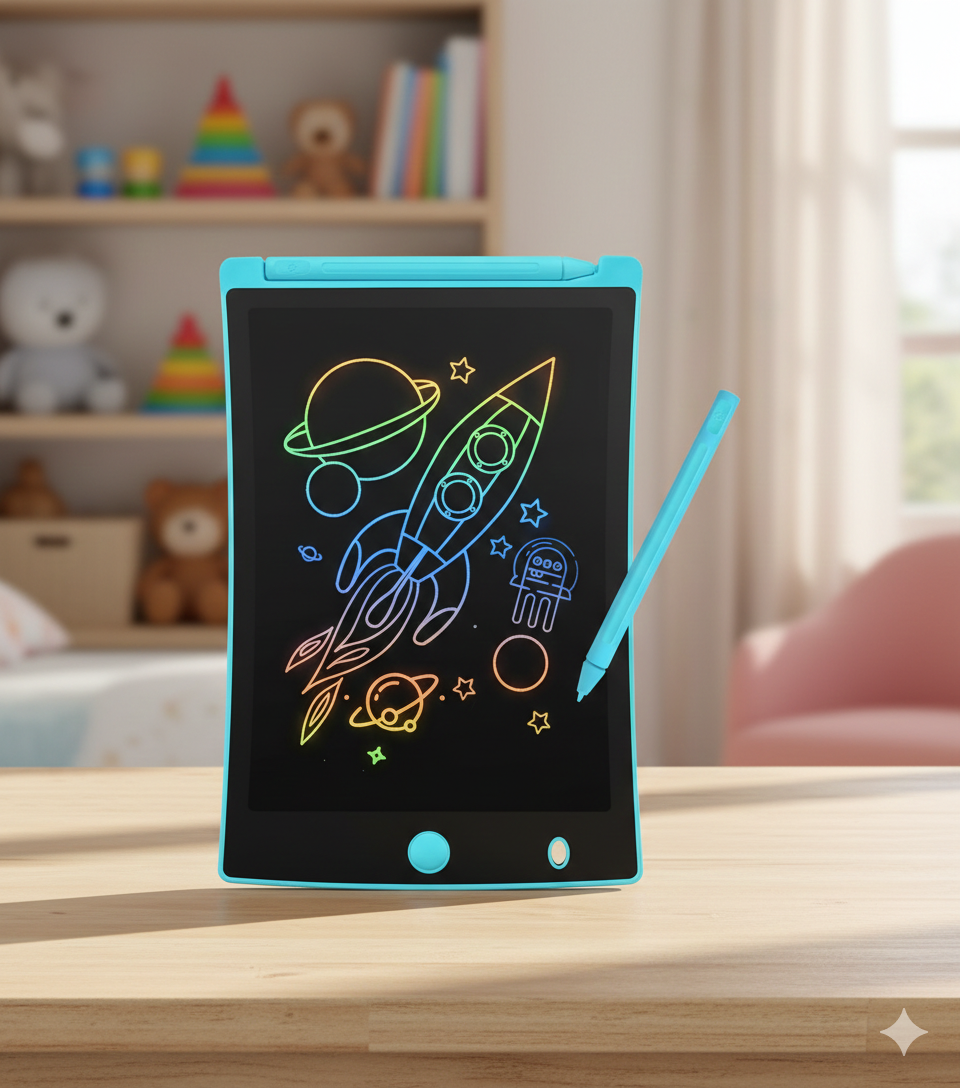 Multi Color Kids Paperless Electric Cell Operate Writing Tablet