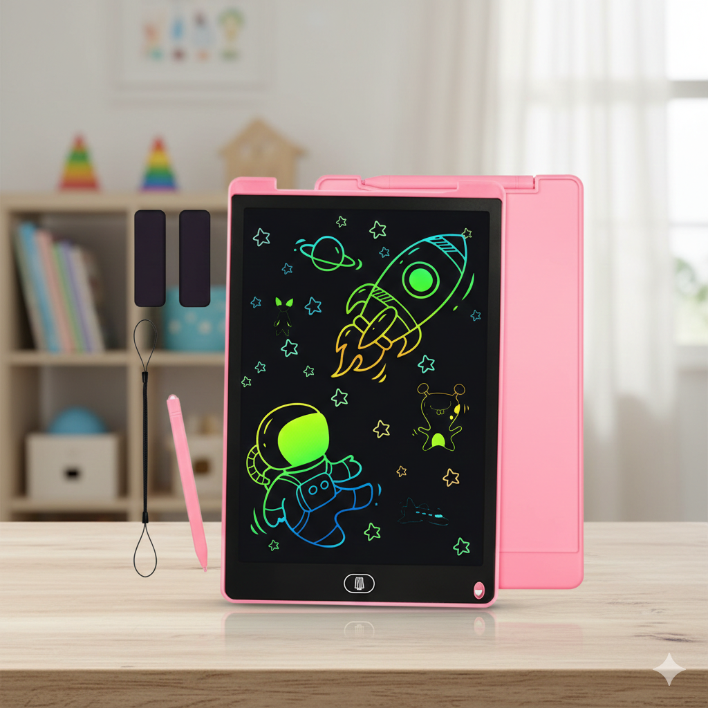 Multi Color Kids Paperless Electric Cell Operate Writing Tablet